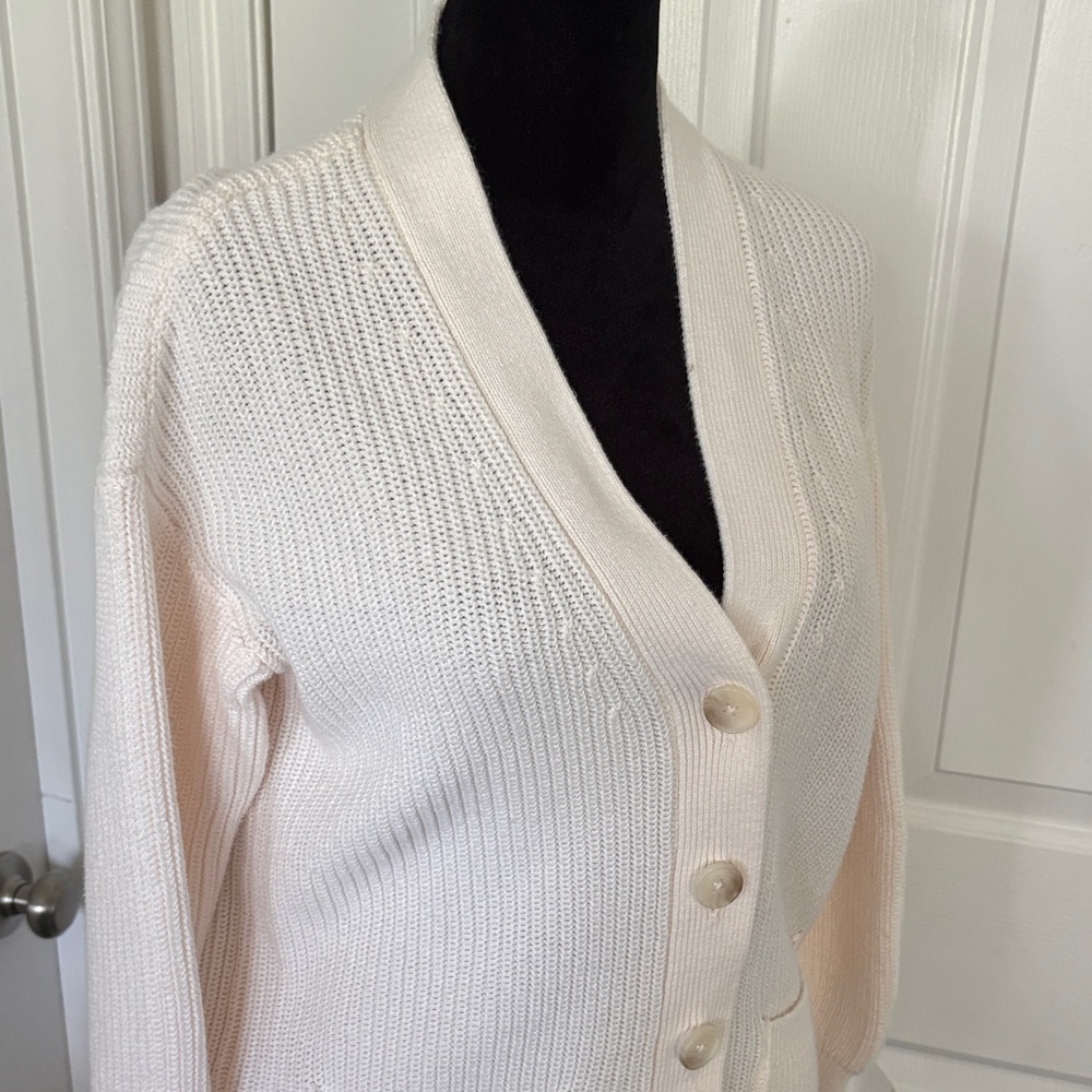Loft Girlfriend Cream Cardigan Sweater - Picture 3 of 12